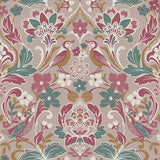 Birdy Pink Nuthatch Floral Wallpaper by Arthouse