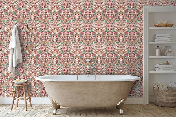 Birdy Pink by Arthouse Nuthatch Floral Wallpaper – Brewster AH100199AH