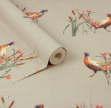 Eustace Neutral by Arthouse Pheasant Meadow Wallpaper – Brewster Home Fashions AH100214AH