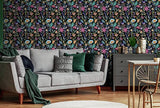 Mallory Black Vivid Floral by Arthouse Floral Wallpaper – Brewster Home Fashions AH100380AH