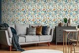 Mallory Blue by Arthouse Vivid Floral Wallpaper – Brewster Home Fashions AH100381AH