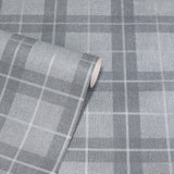 Hudson Grey by Arthouse Checkered Plaid Wallpaper – Brewster Home Fashions AH251906