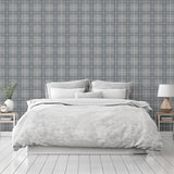Hudson Grey by Arthouse Checkered Plaid Wallpaper – Brewster Home Fashions AH251906
