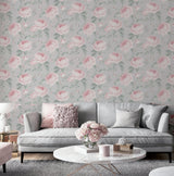Rosaline Light Grey by Arthouse Floral Wallpaper- Brewster Home Fashions AH251907