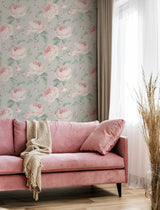 Rosaline Light Grey by Arthouse Floral Wallpaper- Brewster Home Fashions AH251907
