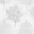 Agatha Black Trees Wallpaper room scene with grey tree silhouettes