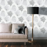 Agatha Black by Arthouse Trees Wallpaper – Brewster Home Fashions AH256701