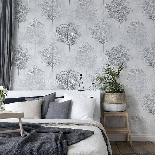 Agatha Black by Arthouse Trees Wallpaper – Brewster Home Fashions AH256701
