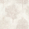 Agatha Beige Trees Wallpaper by Arthouse – pattern detail and room view