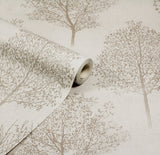 Agatha Beige by Arthouse Trees Wallpaper – Brewster Home Fashions AH256702
