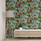 Rhea Multicolor by Arthouse Succulents Wallpaper – Brewster Home Fashions AH259402