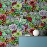 Rhea Multicolor by Arthouse Succulents Wallpaper – Brewster Home Fashions AH259402