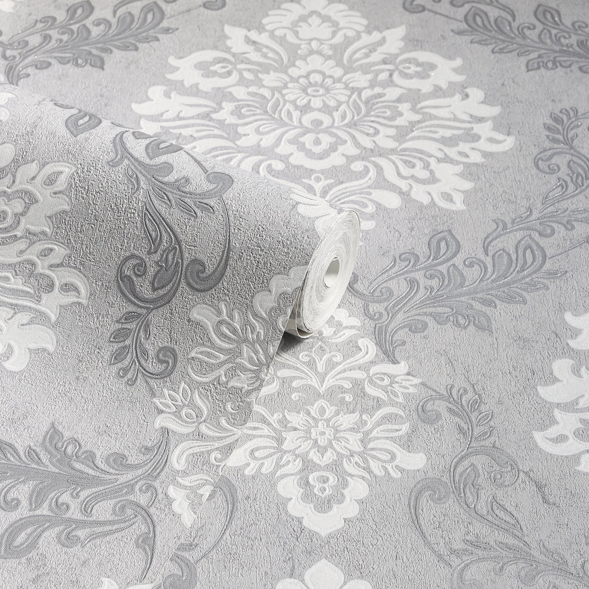 Harriet Silver by Arthouse Damask Wallpaper- Brewster AH290406