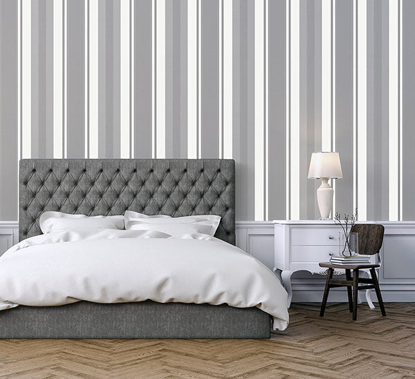 Palazzo Silver by Arthouse Stripe Wallpaper- Brewster Home Fashions AH290505