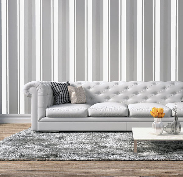 Palazzo Silver by Arthouse Stripe Wallpaper- Brewster Home Fashions AH290505