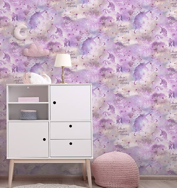 Xena Pink by Arthouse Galaxy Unicorn Wallpaper – Brewster Home Fashions AH292901