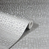 Satoni Silver by Arthouse Geometric Wallpaper- Brewster AH293100