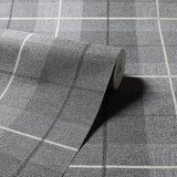 Hector Charcoal by Arthouse Plaid Wallpaper – Brewster Home Fashions AH294900
