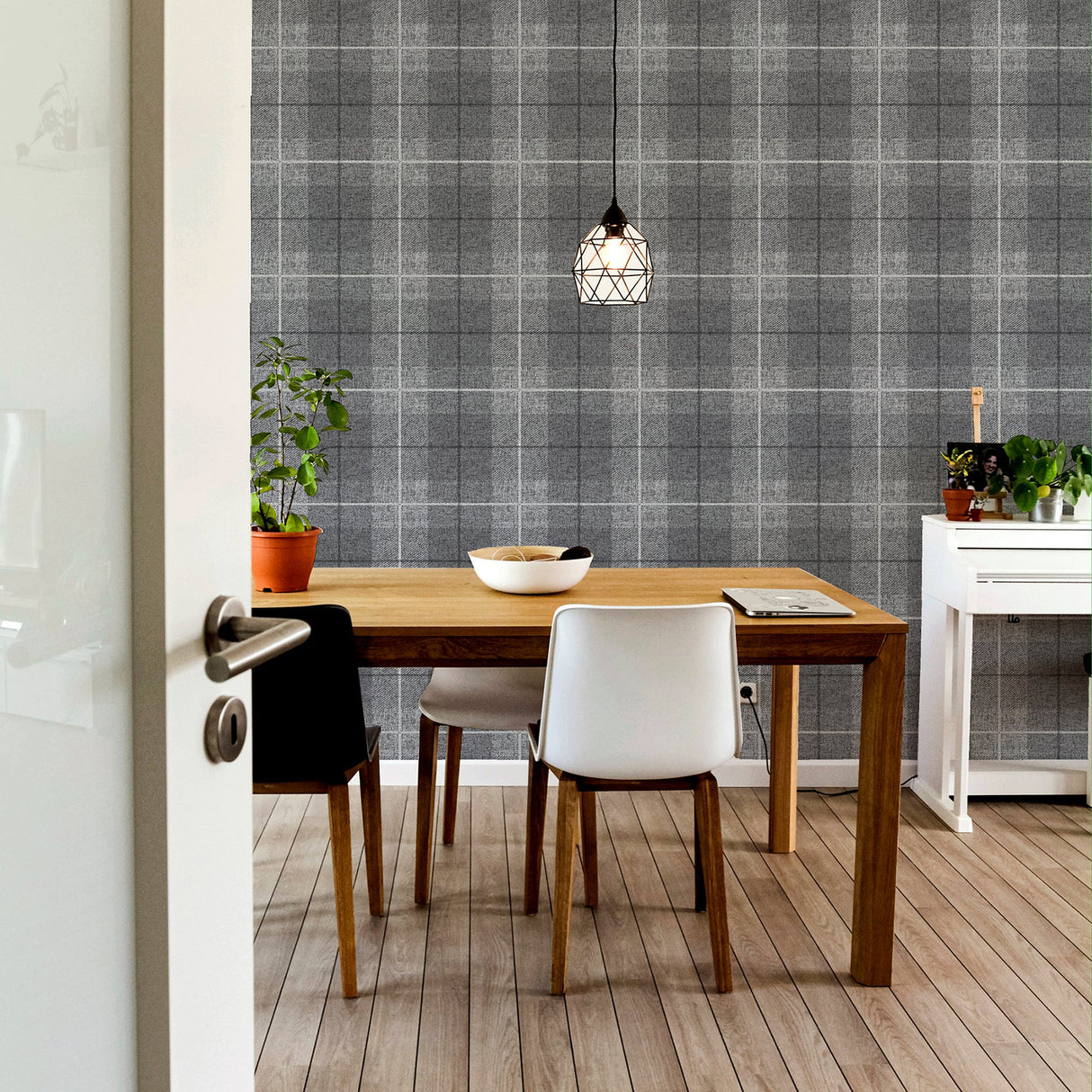 Hector Charcoal by Arthouse Plaid Wallpaper – Brewster Home Fashions AH294900