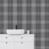 Hector Charcoal by Arthouse Plaid Wallpaper – Brewster Home Fashions AH294900