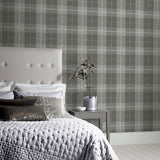 Hector Charcoal by Arthouse Plaid Wallpaper – Brewster Home Fashions AH294900