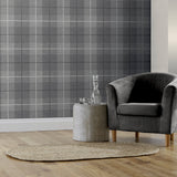 Hector Charcoal by Arthouse Plaid Wallpaper – Brewster Home Fashions AH294900