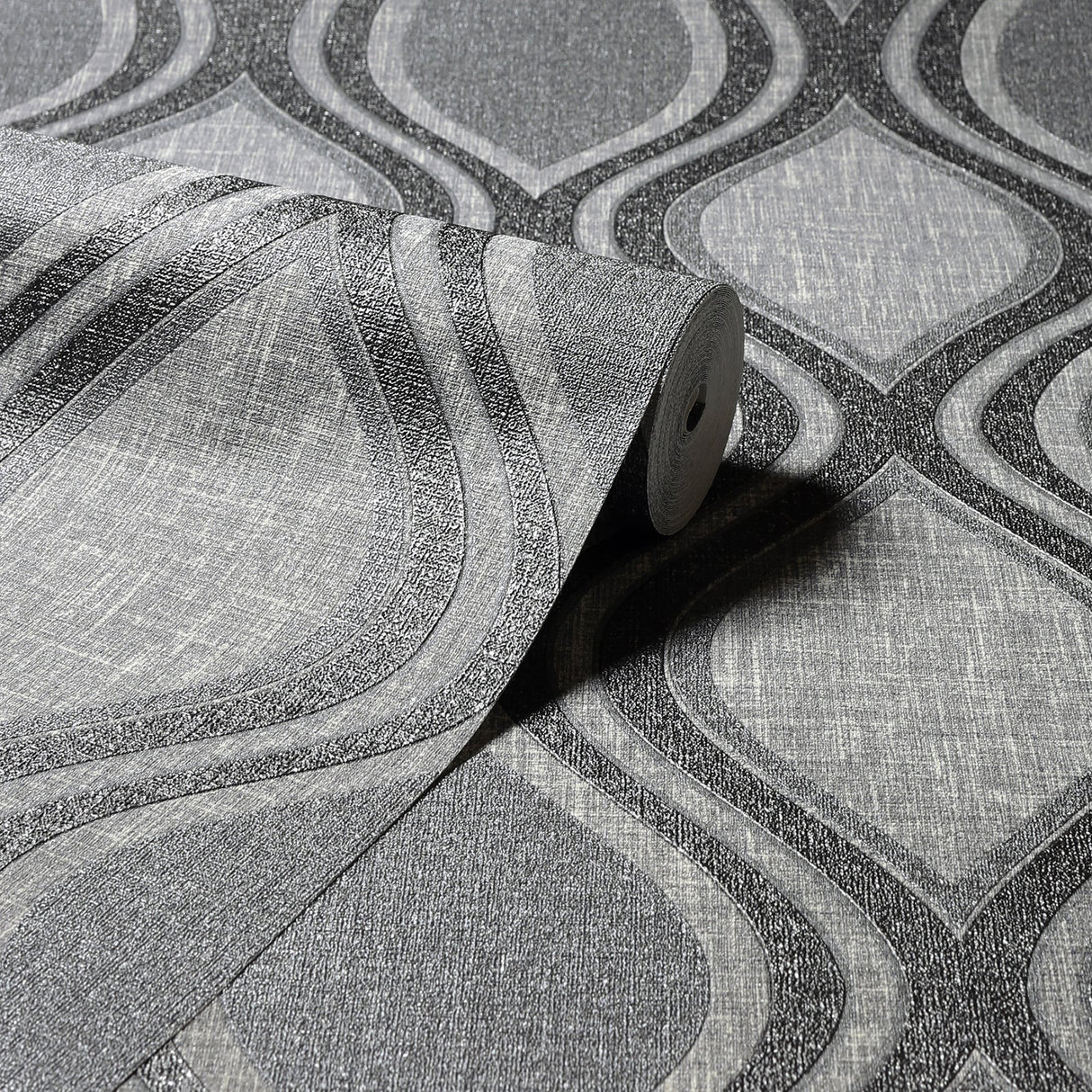 Ignatius Charcoal by Arthouse Ogee Wallpaper – Brewster AH295100