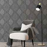Ignatius Charcoal by Arthouse Ogee Wallpaper – Brewster AH295100