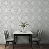 Ignatius Grey by Arthouse Ogee Wallpaper- Brewster Home Fashions AH295101