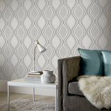 Ignatius Grey by Arthouse Ogee Wallpaper- Brewster Home Fashions AH295101