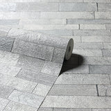 Mortimer Grey Brick by Arthouse Textured Stone Wallpaper – Brewster Home Fashions AH295200