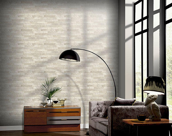 Mortimer Taupe by Arthouse Brick Wallpaper- Brewster Home Fashions AH295201