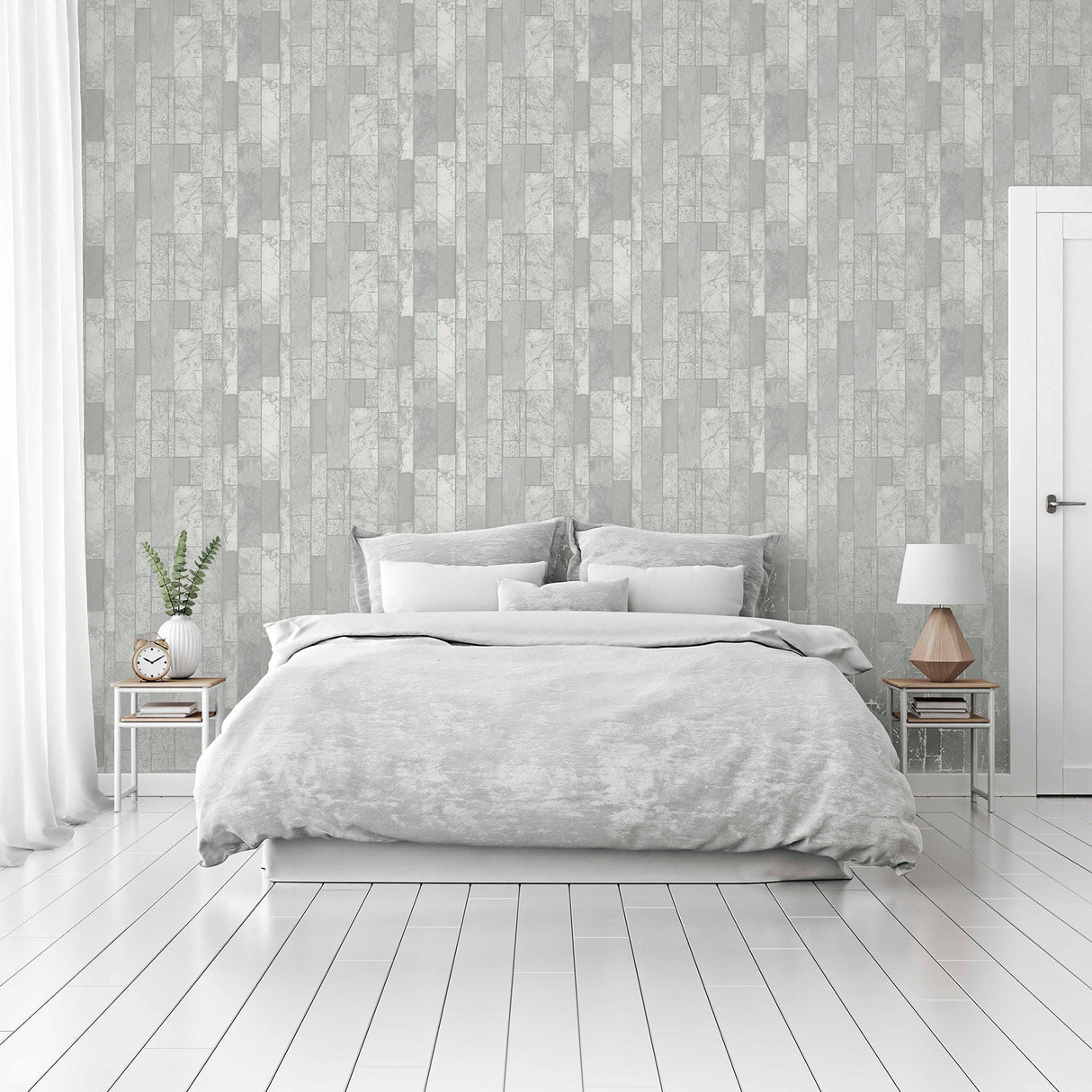 Kintsugi Silver by Arthouse Geometric Wallpaper- Brewster Home Fashions AH295205