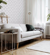 Marjorie Silver Trellis by Arthouse Textured Metallic Wallpaper – Brewster Home Fashions AH295603
