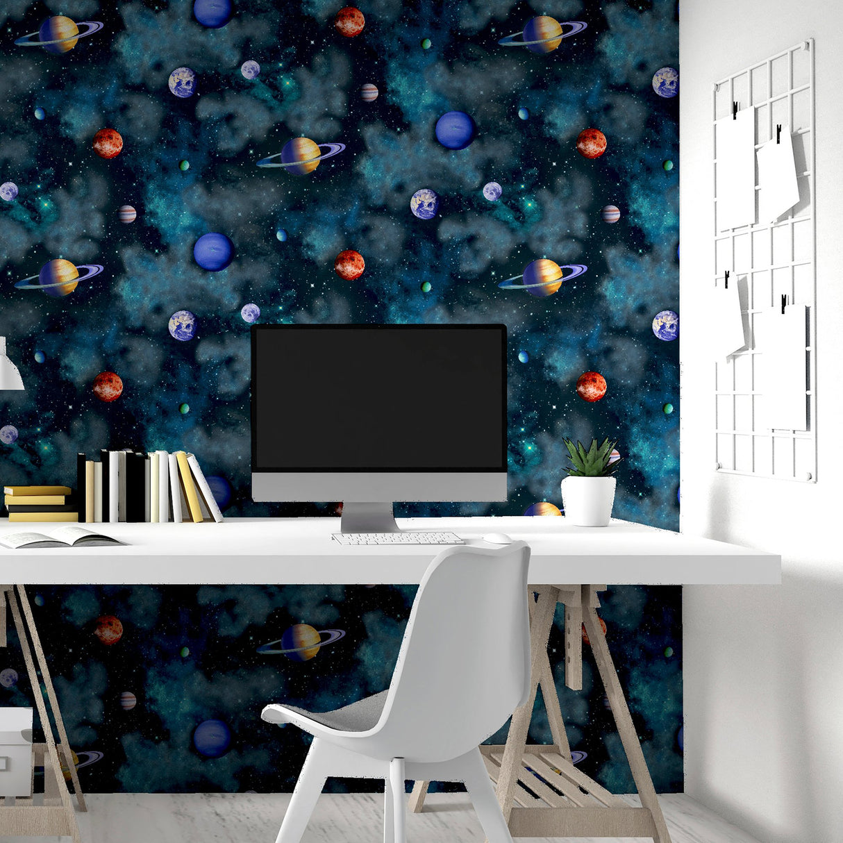 Albert Blue Cosmos by Arthouse Outer Space Wallpaper – Brewster Home Fashions AH296000