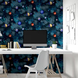 Albert Blue Cosmos by Arthouse Outer Space Wallpaper – Brewster Home Fashions AH296000