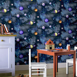 Albert Blue Cosmos by Arthouse Outer Space Wallpaper – Brewster Home Fashions AH296000