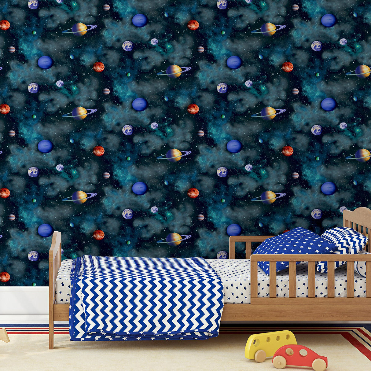 Albert Blue Cosmos by Arthouse Outer Space Wallpaper – Brewster Home Fashions AH296000