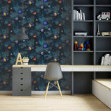 Albert Blue Cosmos by Arthouse Outer Space Wallpaper – Brewster Home Fashions AH296000