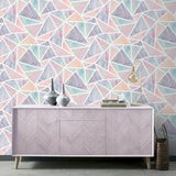 Lizzie Pastel Triangles Pastel by Arthouse Geometric Glitter Wallpaper – Brewster Home Fashions AH296002