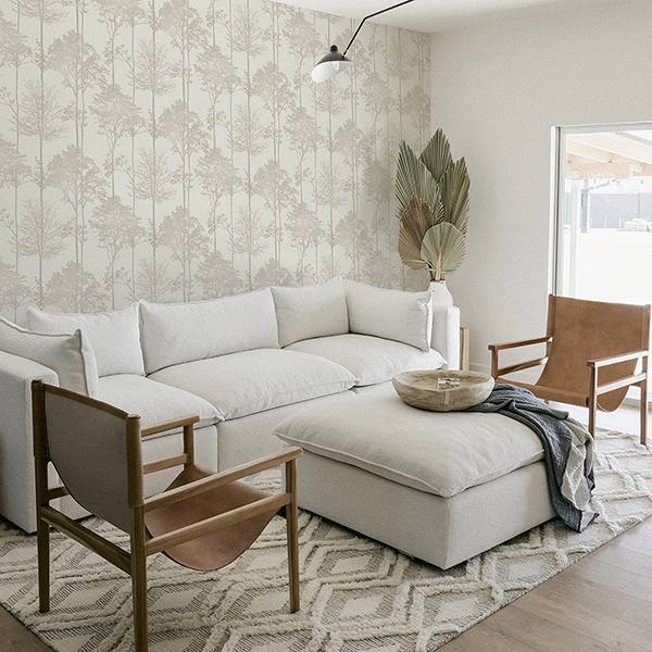 Indra Neutral by Arthouse Forest Silhouette Wallpaper – Brewster Home Fashions AH296102