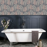 Bernis Slate by Arthouse Palm Leaf Wallpaper – Brewster Home Fashions AH296200