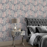 Bernis Slate by Arthouse Palm Leaf Wallpaper – Brewster Home Fashions AH296200