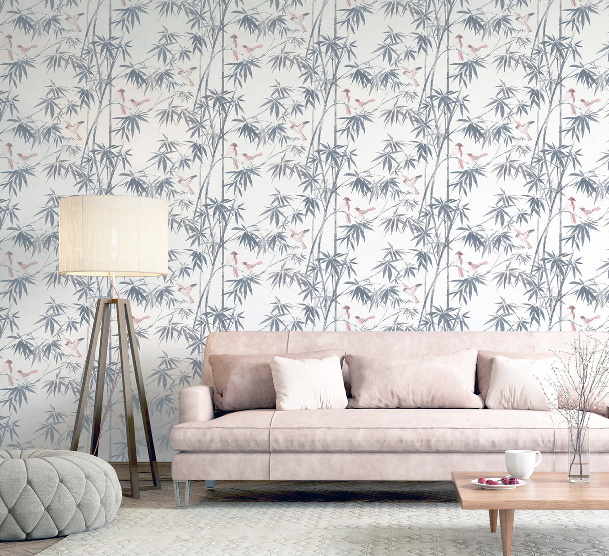 Arisu Grey by Arthouse Birds and Bamboo Wallpaper – Brewster Home Fashions AH296401