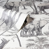 Adelia Neutral by Arthouse Elephant Grove Wallpaper – Brewster AH296700