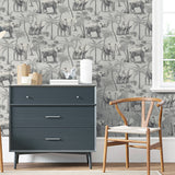 Adelia Neutral by Arthouse Elephant Grove Wallpaper – Brewster AH296700