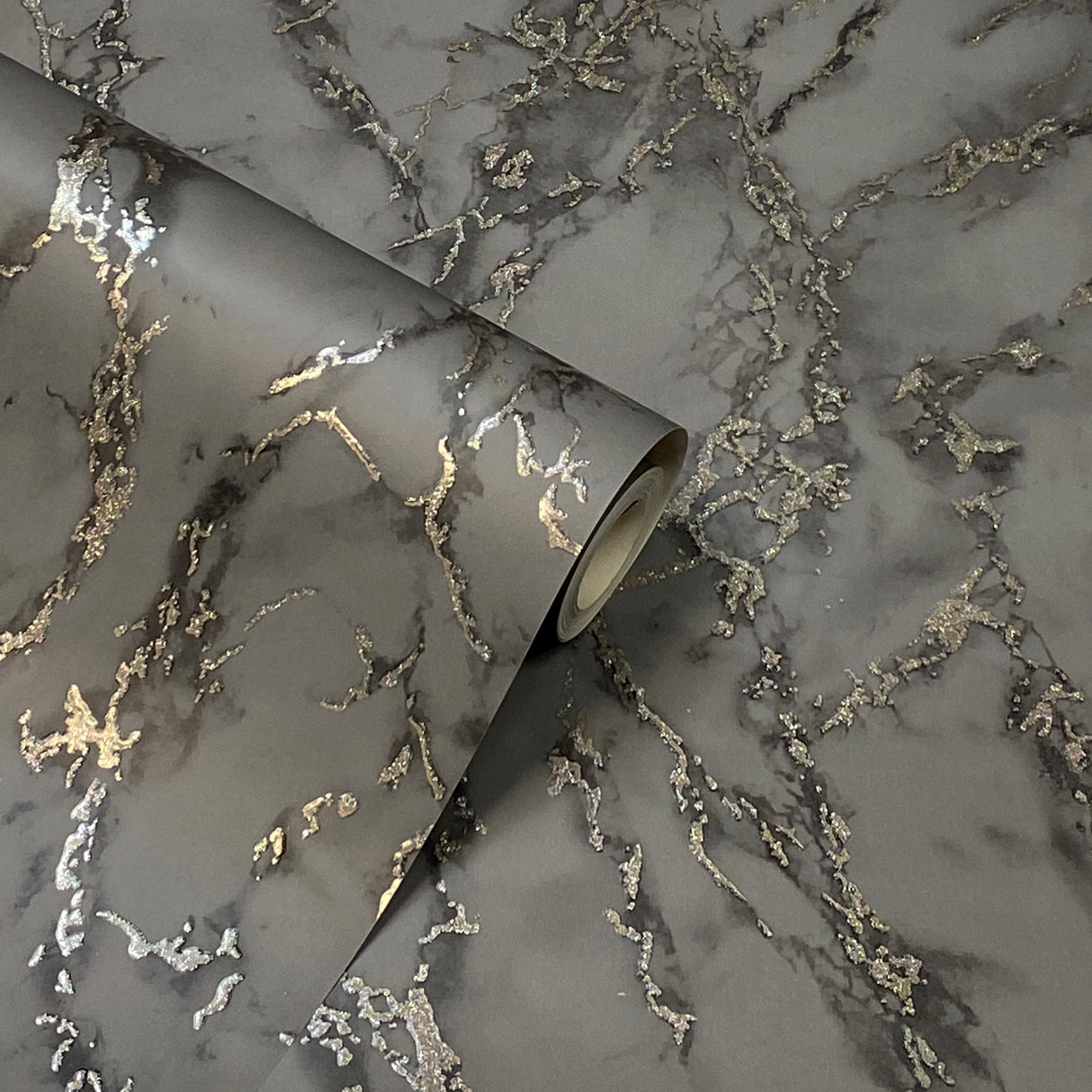 Siward Charcoal Metallic Marble by Arthouse Wallpaper – Brewster Home Fashions AH296702