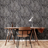Siward Charcoal Metallic Marble by Arthouse Wallpaper – Brewster Home Fashions AH296702