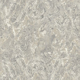 Evonne Charcoal Marble Patina Wallpaper by Arthouse with stone-like veining; room and detail views
