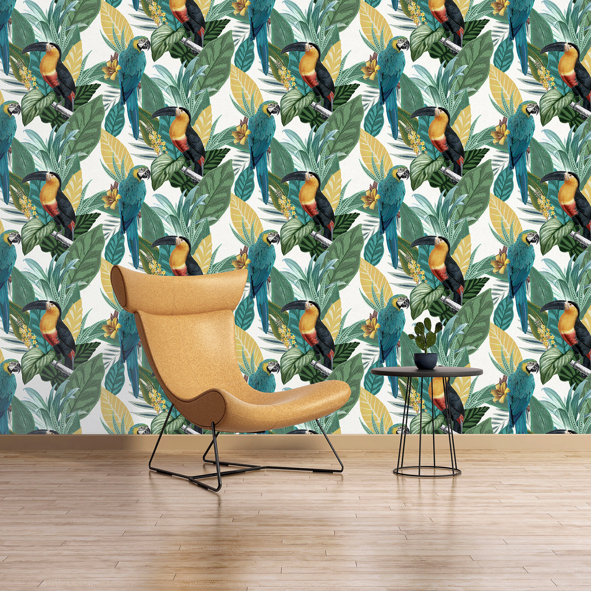 Trudie Multicolor by Arthouse Tropical Birds Wallpaper – Brewster Home Fashions AH296803